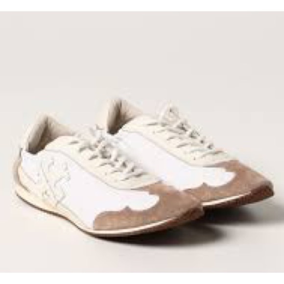 NWT Tory Burch Vintage Authentic Double T Trainer Sneakers White/ Ivory/ Size 7M - Picture 14 of 16